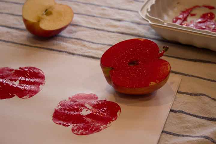 Block Painting With Vegetables And Fruits
