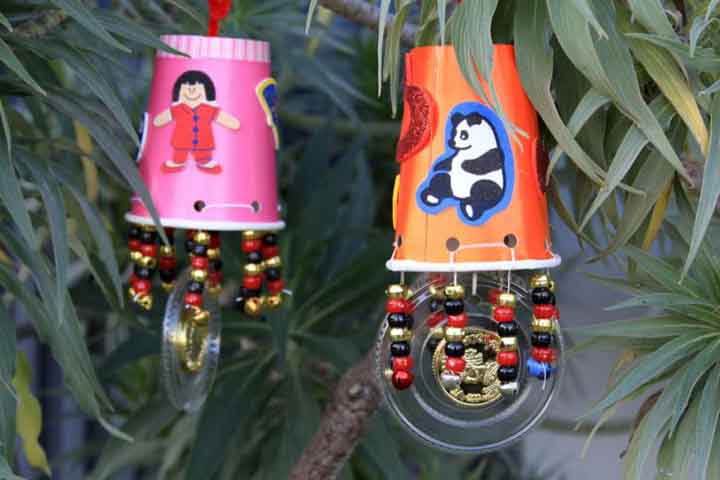 Yogurt Cup Wind Chimes!