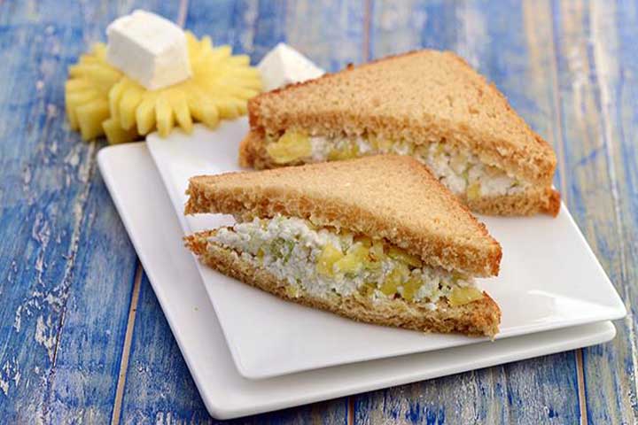 Pineapple Cottage Cheese Sandwich